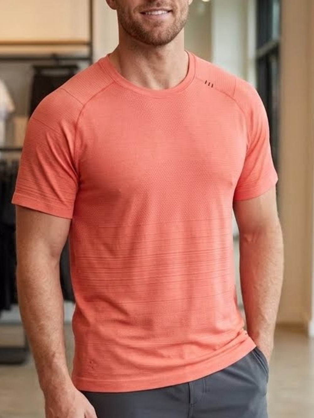 LULULEMON Men’s Striped Metal Vent Tech Shirt - L